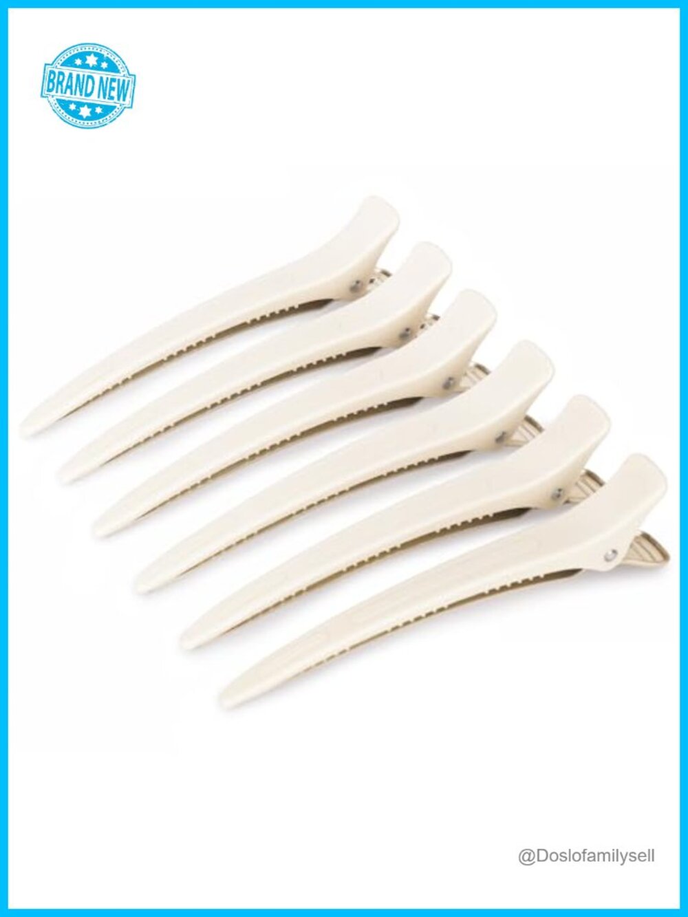 4.8" No-Crease Duckbill Hair Clips 6-Pack Sectioning Styling Clips